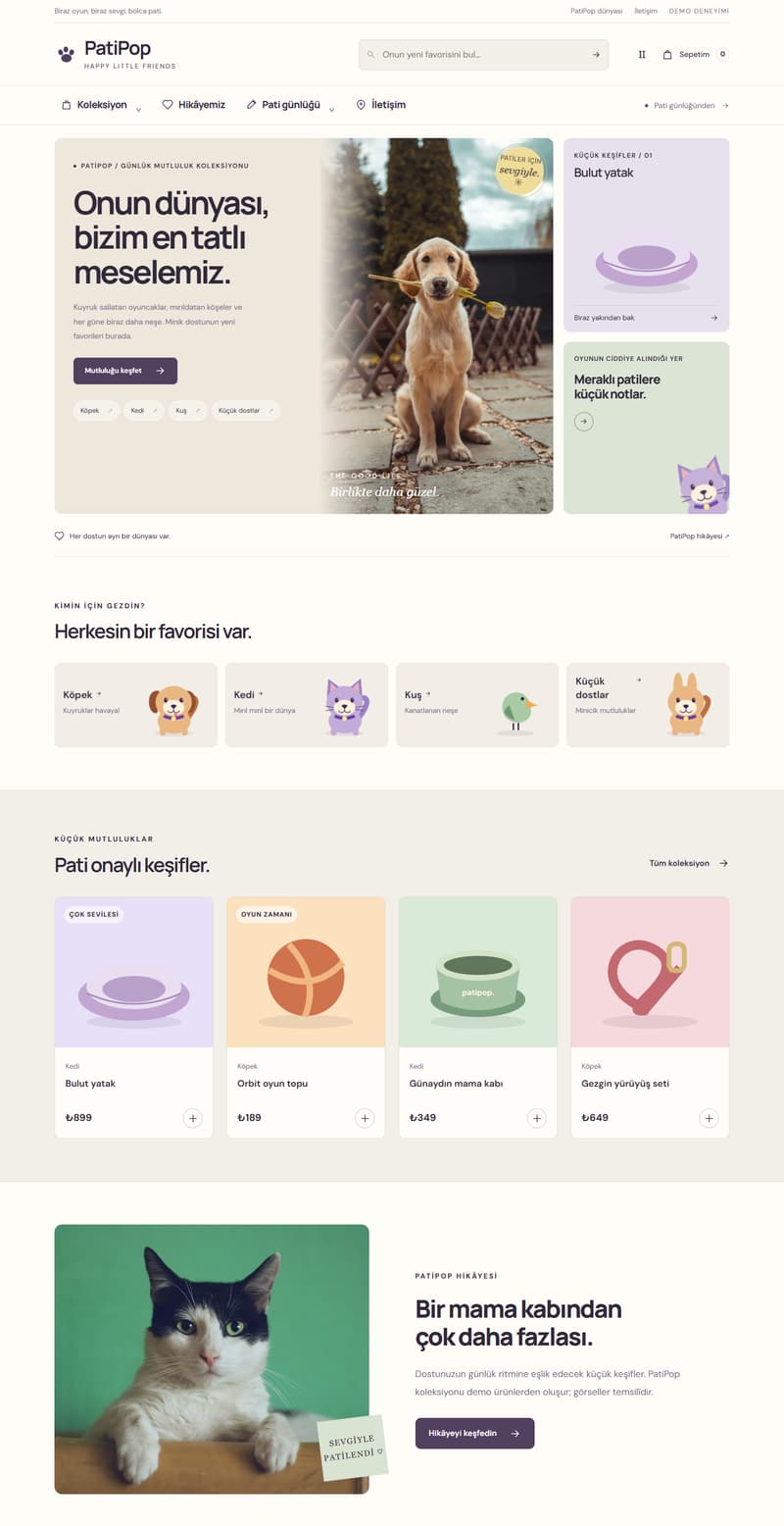 Petshop Sitesi önizlemesi
